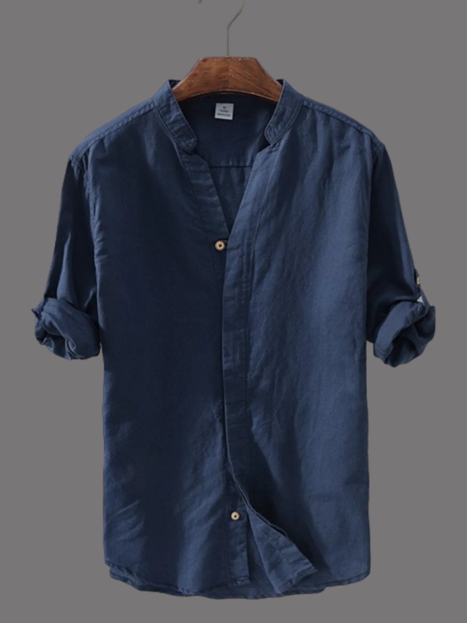 GORAYA CLOTHING ARTICLE #4219 A Refine Your Look with Our Men's Cotton Long Sleeve Navy Blue