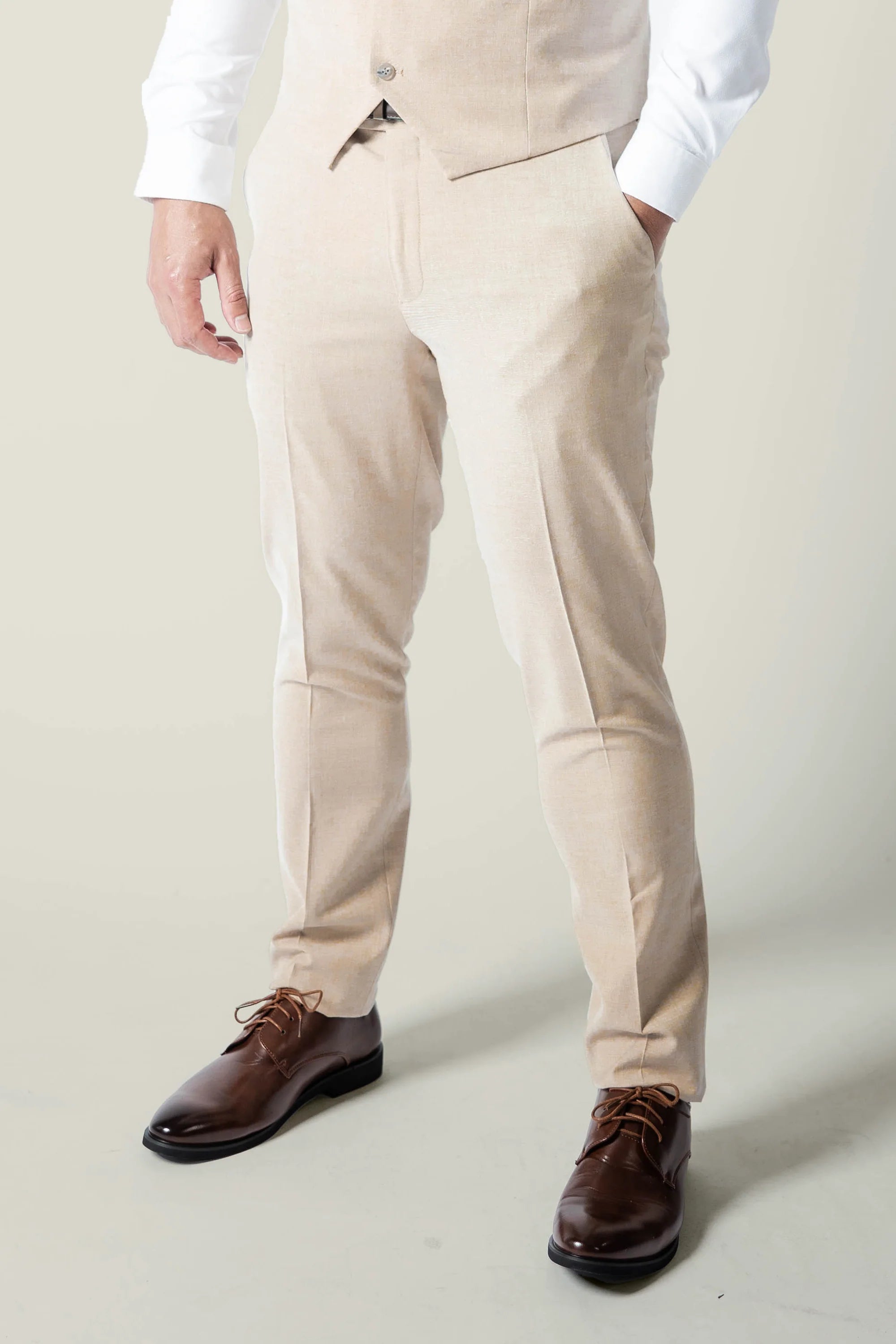 GORAYA CLOTHING ARTICLE #4214 Men's Beige Trousers